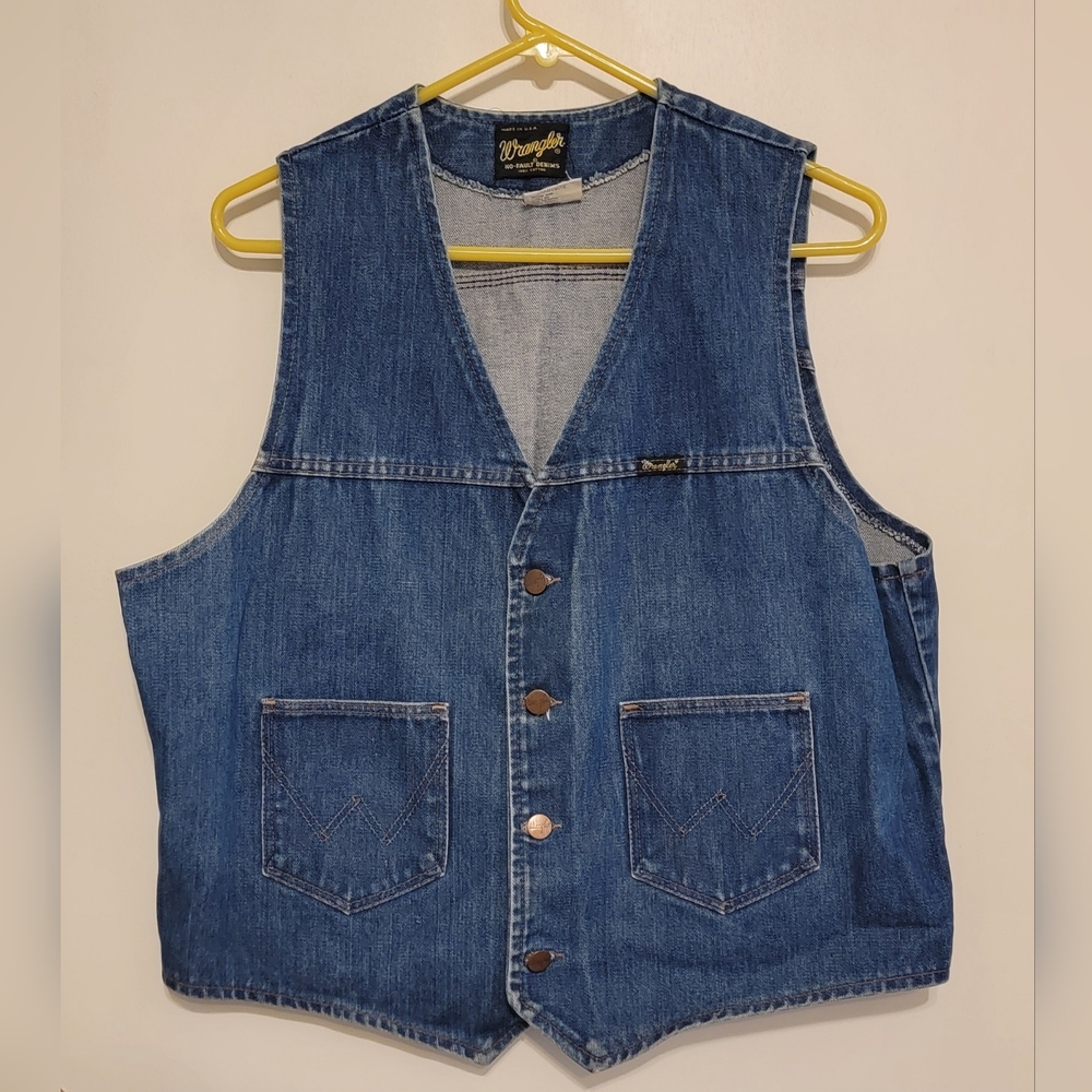 Vintage Wrangler Denim Vest Size XL
